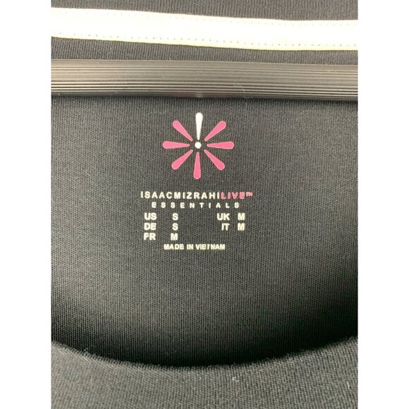 Isaac Mizrahi Live Essential Black 3/4 Sleeve Cotton Blend Top Size M - Picture 3 of 5